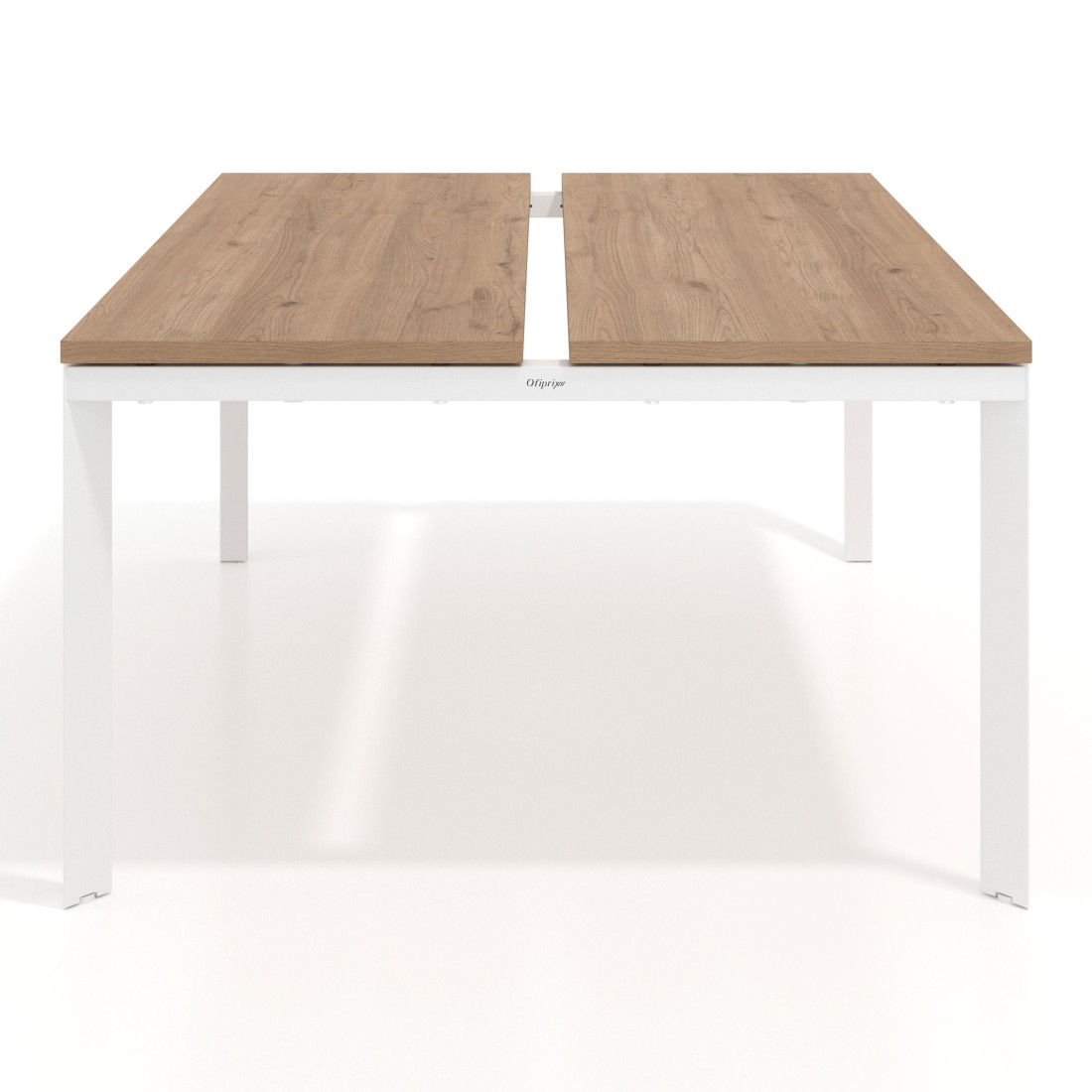 Mesa de oficina  multipuesto Delta Open, fondo 126cm, estructura blanca
