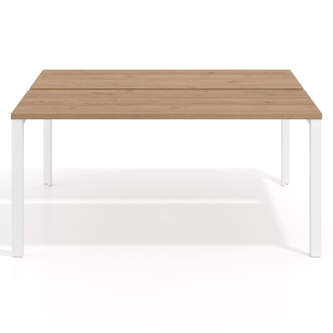 Mesa de oficina  multipuesto Delta Open, fondo 126cm, estructura blanca
