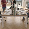 Mesa de oficina  multipuesto Delta Open, fondo 126cm, estructura negra