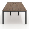 Mesa de reuniones  multipuesto Delta Open doble, fondo 126cm, estructura negra