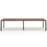 Mesa de reuniones  multipuesto Delta Open doble, fondo 126cm, estructura negra