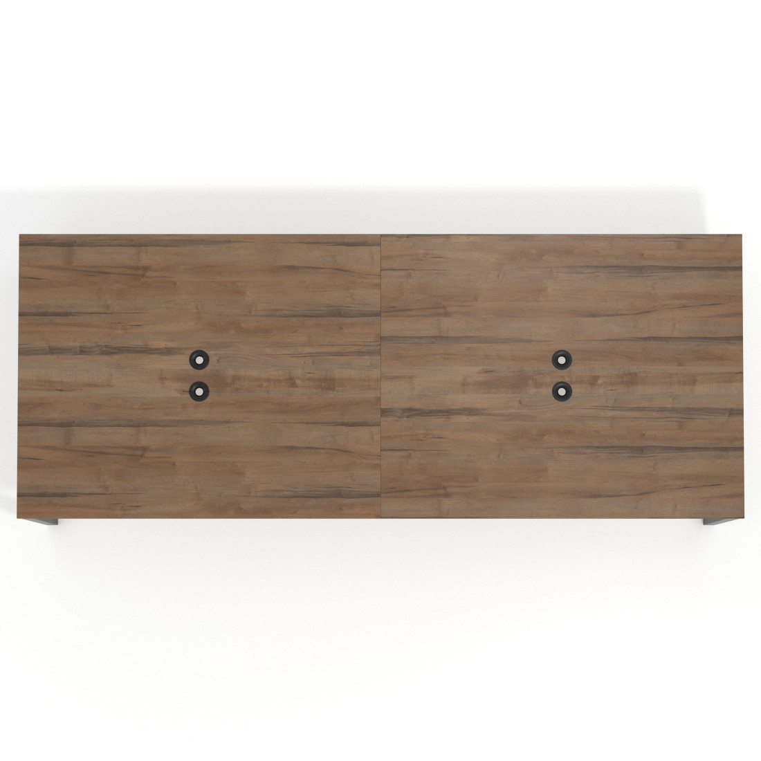 Mesa de reuniones  multipuesto Delta Open doble, fondo 126cm, estructura negra