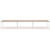 Mesa de reuniones  multipuesto Delta Open triple, fondo 126cm, estructura blanca