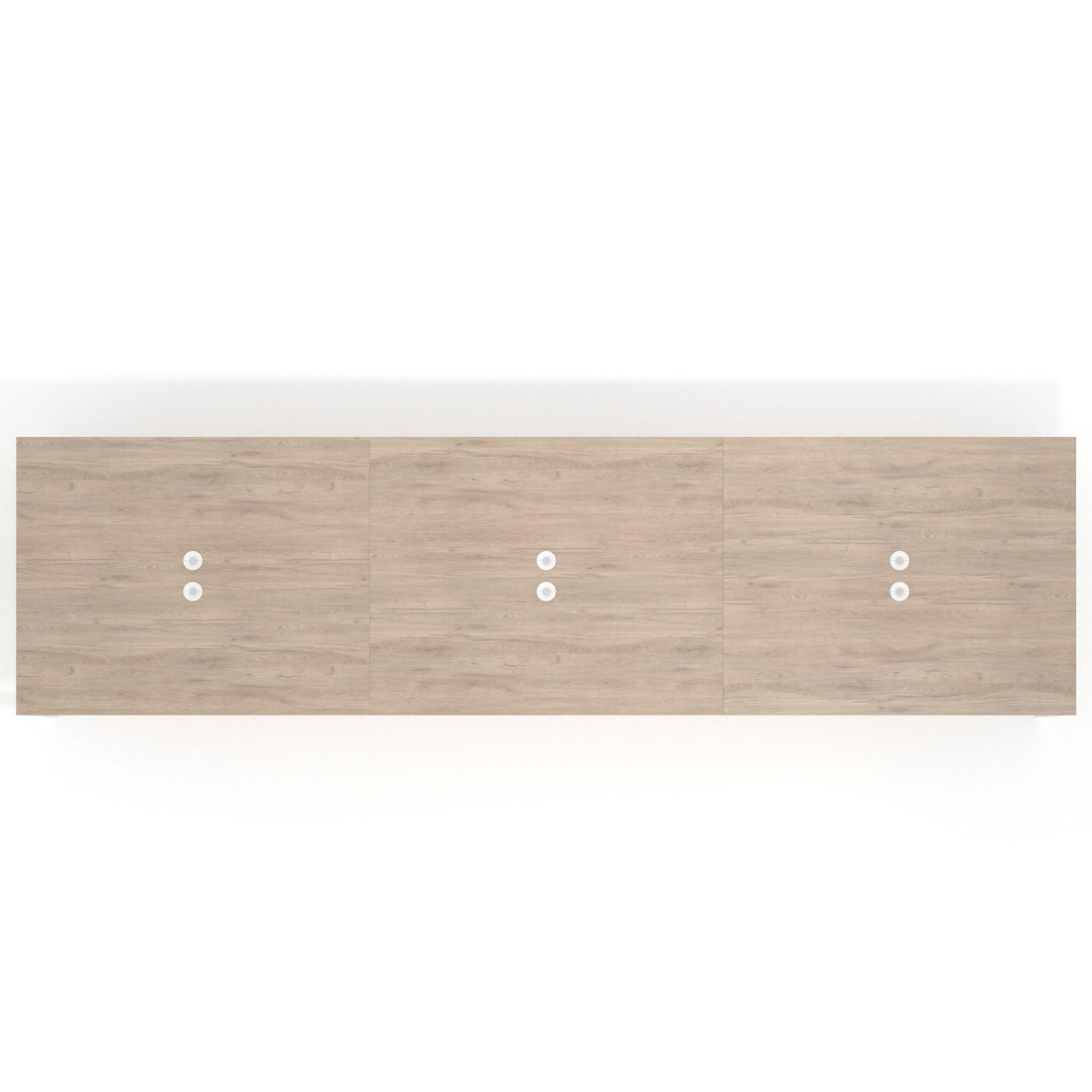 Mesa de reuniones  multipuesto Delta Open triple, fondo 126cm, estructura blanca
