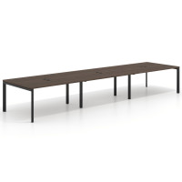 Mesa de reuniones  multipuesto Delta Open triple, fondo 126cm, estructura negra - MISTRAL, 360x126