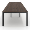 Mesa de reuniones  multipuesto Delta Open triple, fondo 126cm, estructura negra