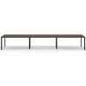 Mesa de reuniones  multipuesto Delta Open triple, fondo 126cm, estructura negra