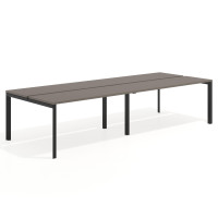 Mesa de oficina  multipuesto Delta Open doble, fondo 126cm, estructura negra - ETNA, 240x126