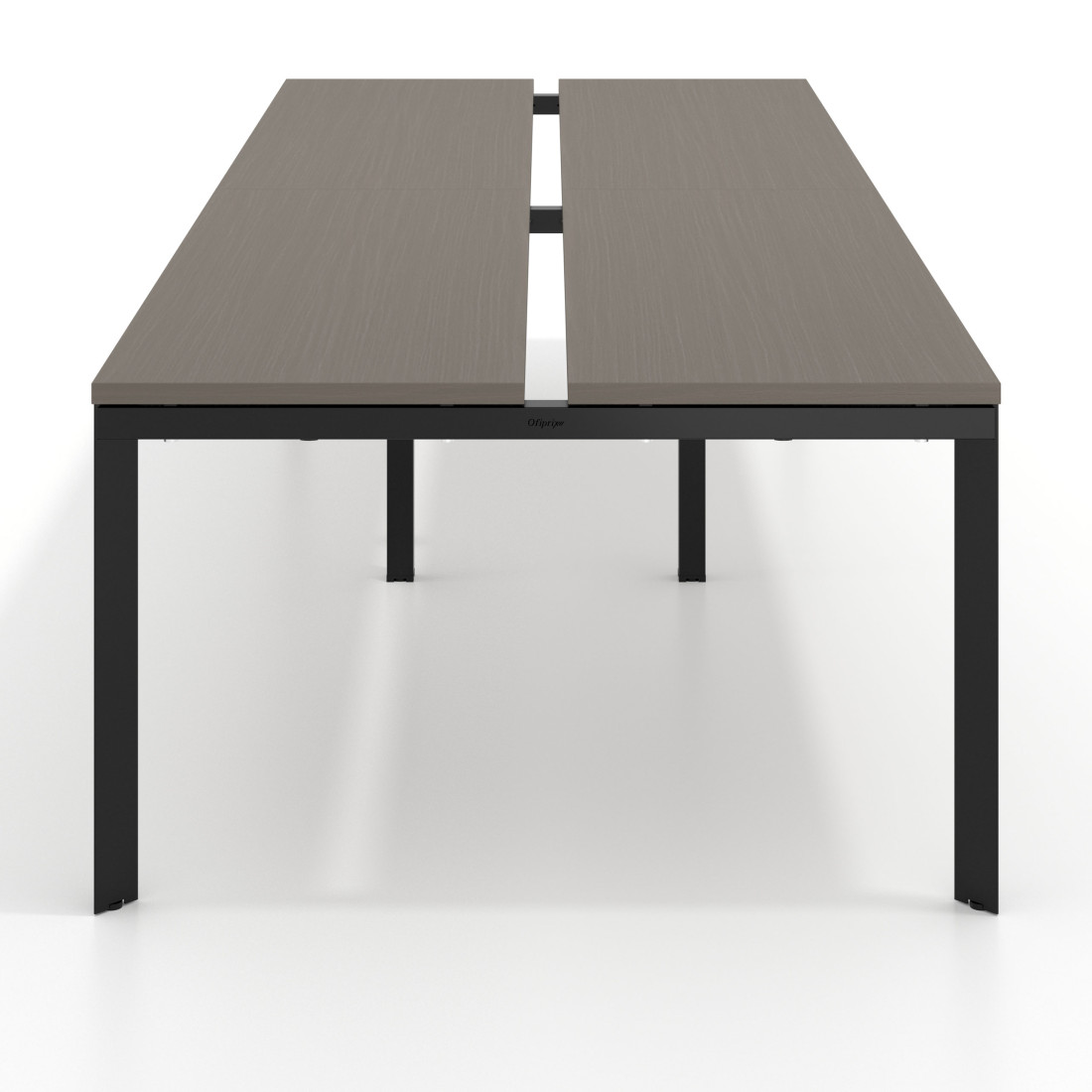 Mesa de oficina  multipuesto Delta Open doble, fondo 126cm, estructura negra