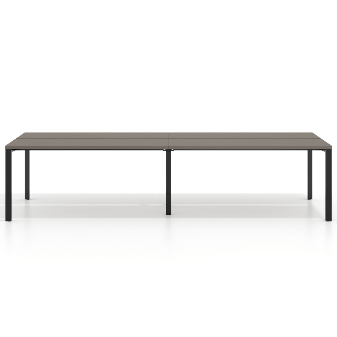 Mesa de oficina  multipuesto Delta Open doble, fondo 126cm, estructura negra