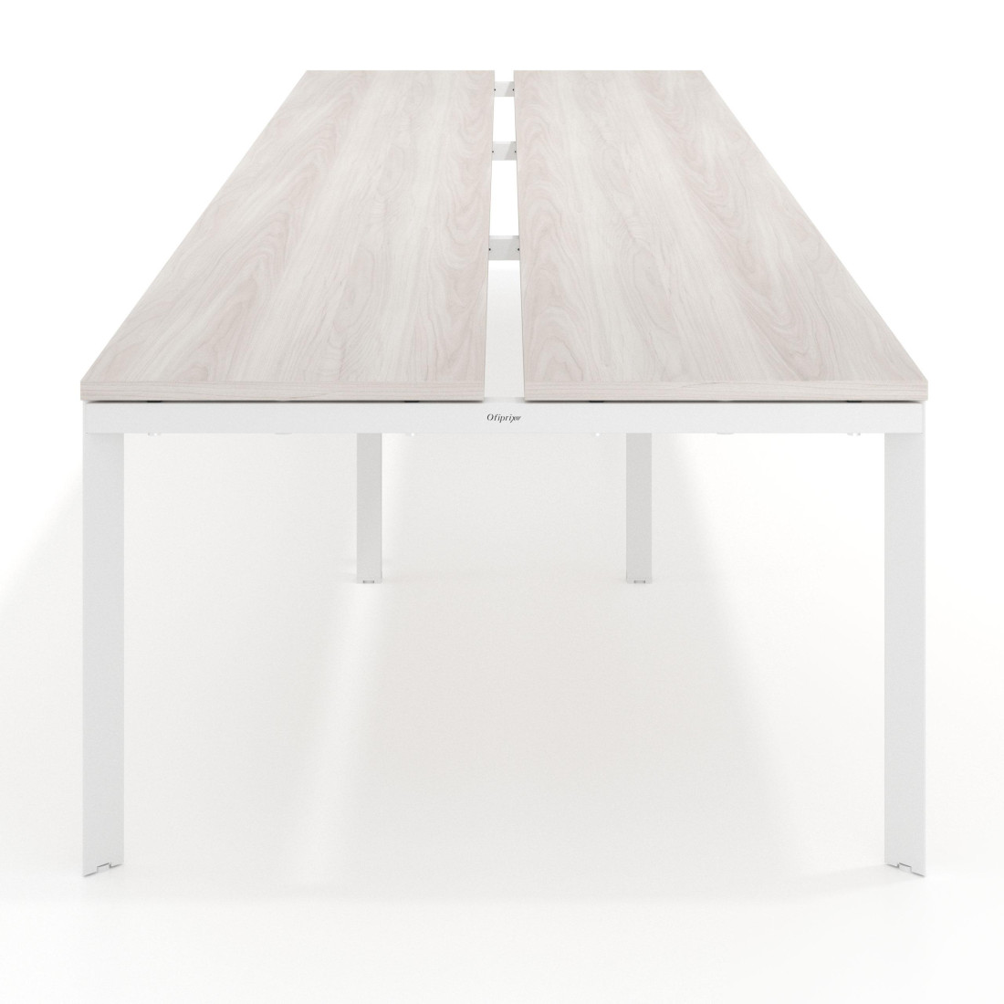 Mesa de oficina  multipuesto Delta Open triple, fondo 126cm, estructura blanca