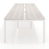 Mesa de oficina  multipuesto Delta Open triple, fondo 126cm, estructura blanca