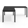 Mesa de escritorio en L Delta Open, fondo 80cm, estructura negra