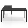Mesa de escritorio en L Delta Open, fondo 80cm, estructura negra