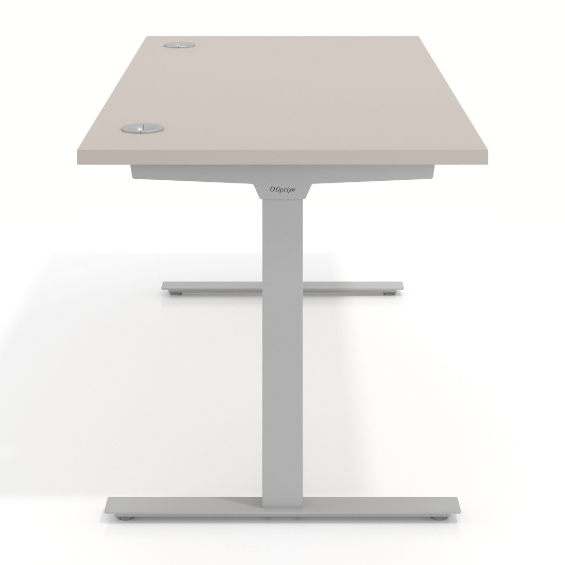 Mesa de Escritorio Task, pata en T, fondo 80cm, estructura aluminio