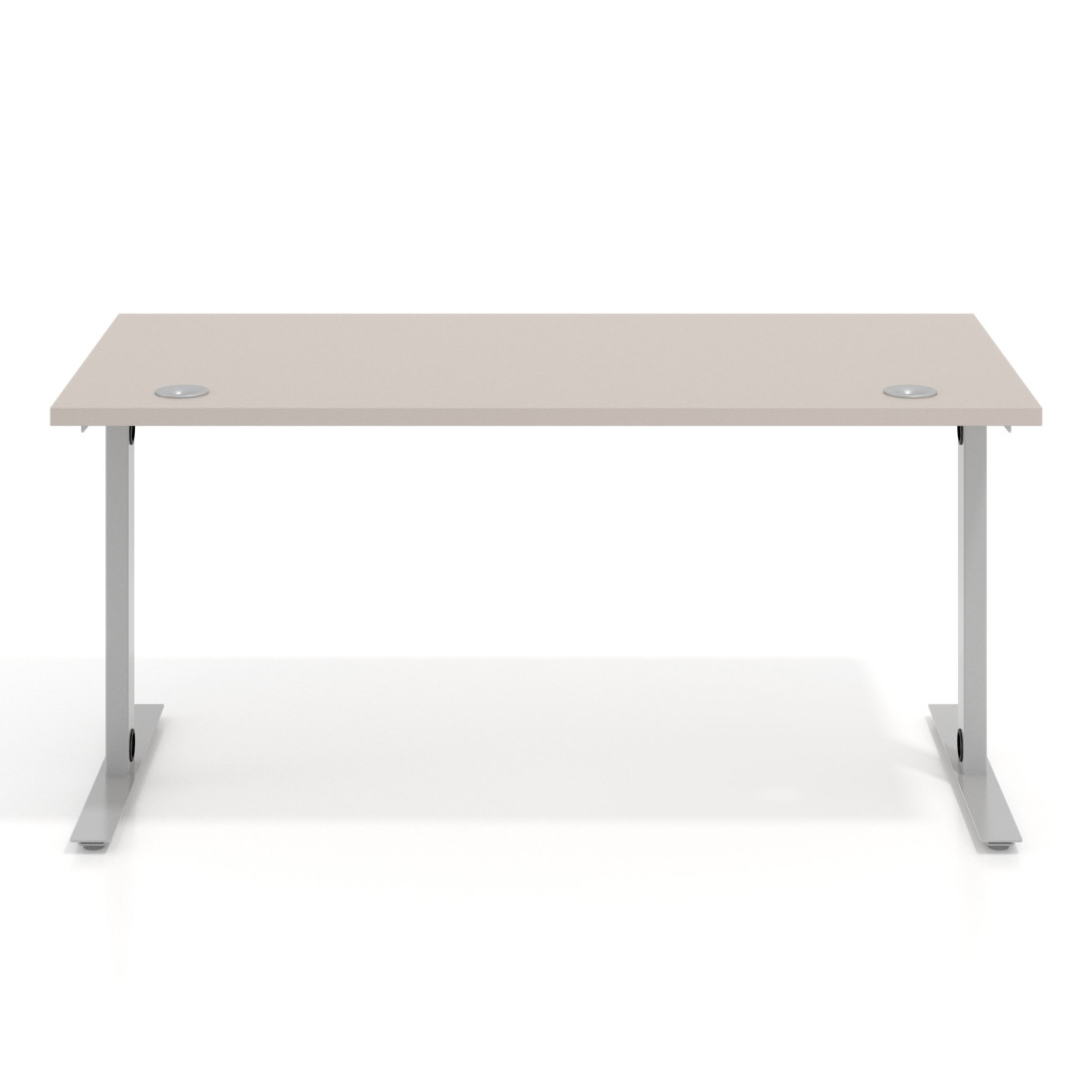 Mesa de Escritorio Task, pata en T, fondo 80cm, estructura aluminio