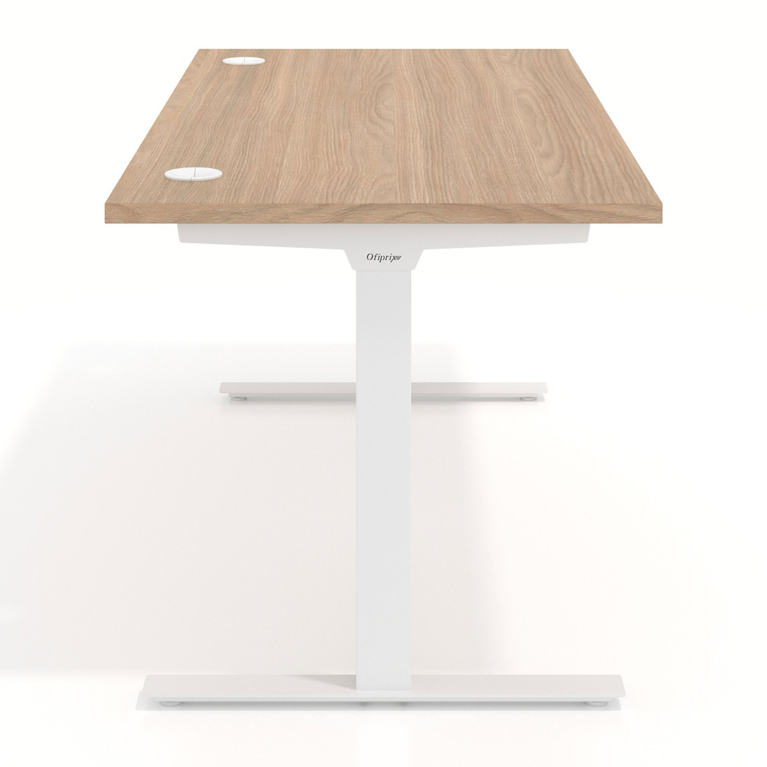 Mesa de Escritorio Task, pata en T, fondo 80cm, estructura blanca