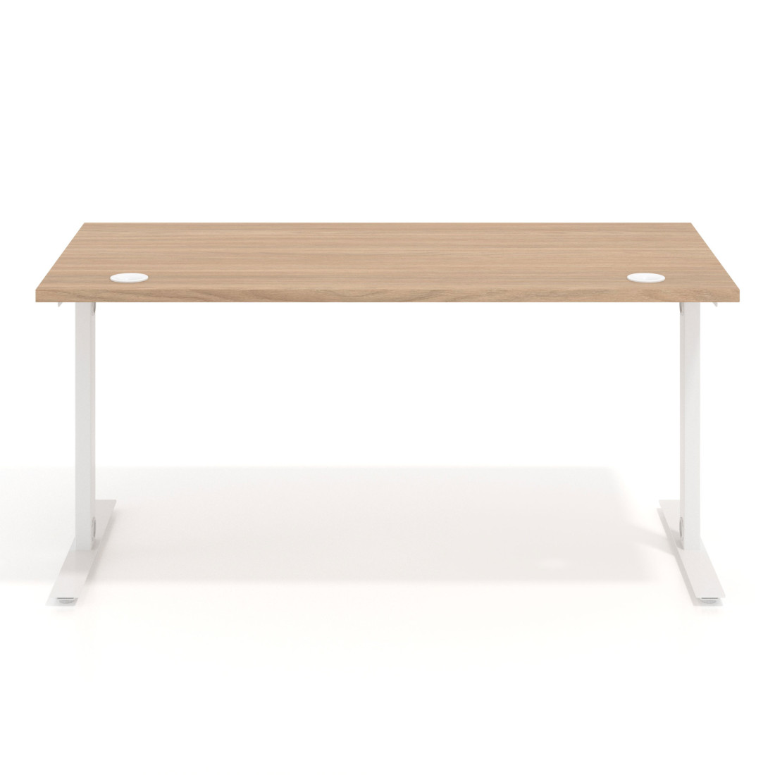 Mesa de Escritorio Task, pata en T, fondo 80cm, estructura blanca