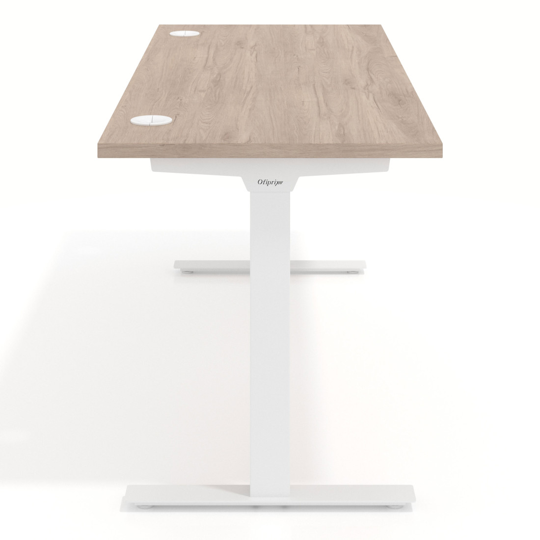 Mesa de Escritorio Task, pata en T, fondo 68cm, estructura blanca