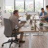 Mesa de Escritorio Task, pata en T, fondo 60cm, estructura blanca
