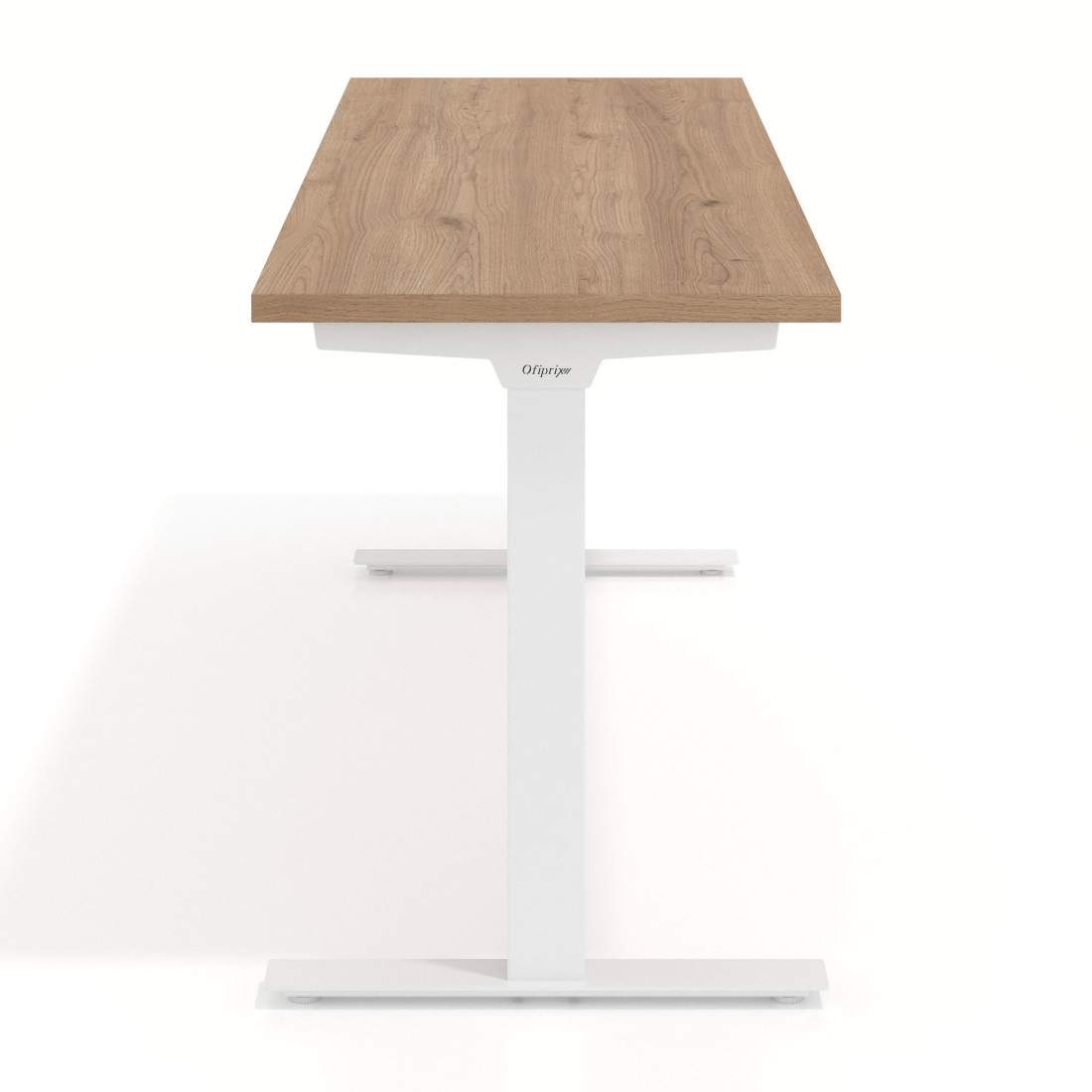 Mesa de Escritorio Task, pata en T, fondo 60cm, estructura blanca