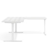 Mesa de Escritorio en L Task, fondo 80cm, estructura blanca con ala auxiliar