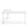 Mesa de Escritorio en L Task, fondo 80cm, estructura blanca con ala auxiliar