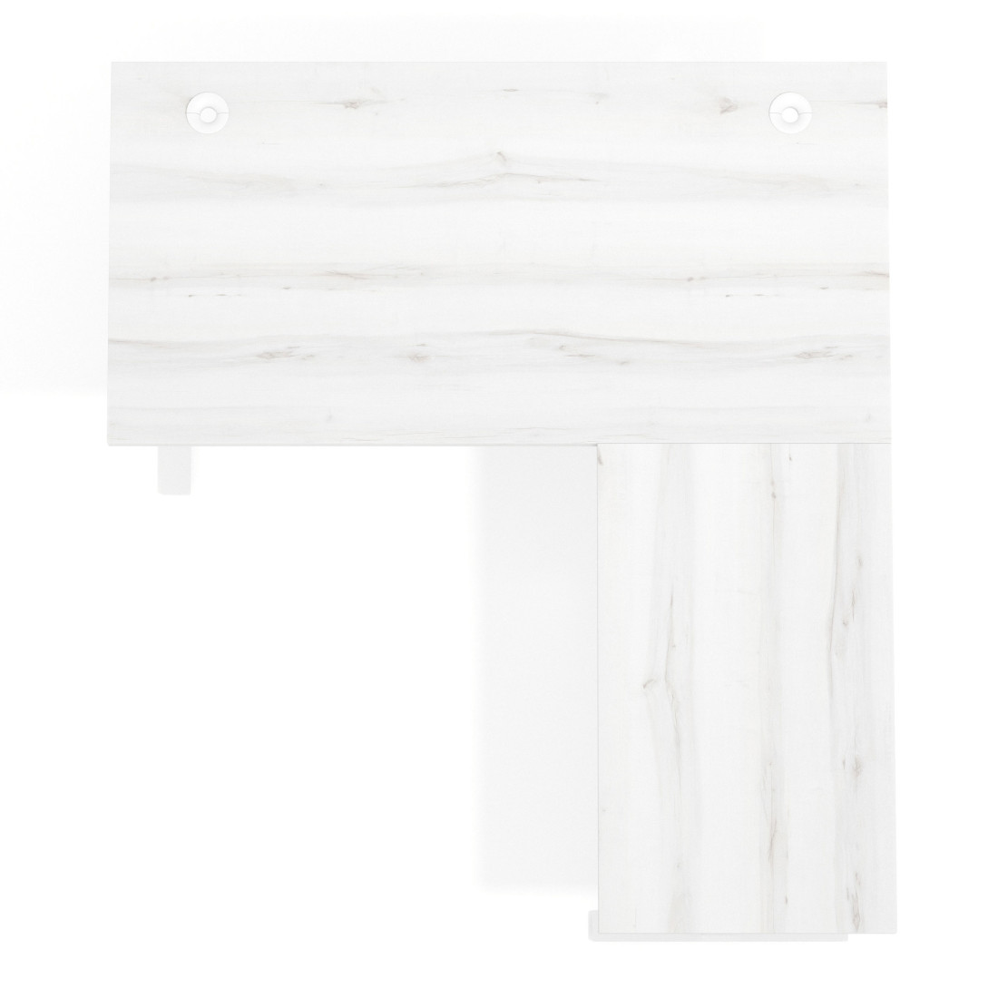 Mesa de Escritorio en L Task, fondo 80cm, estructura blanca con ala auxiliar