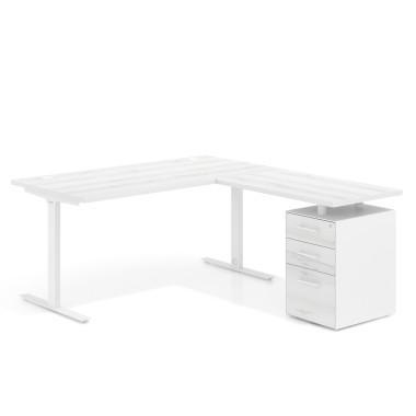 Mesa con ala pedestal melamina