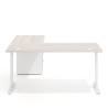 Mesa de Escritorio en L Task, fondo 80cm, estructura blanca con ala pedestal, frontales de melamina