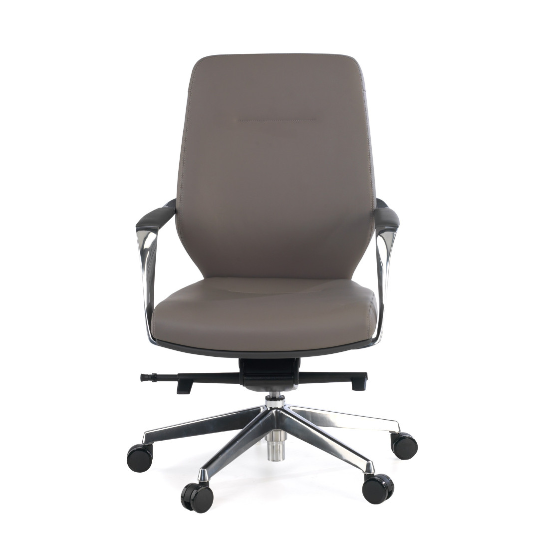 sillon de oficina gris duo respaldo bajo bicolor piel sintetica 3