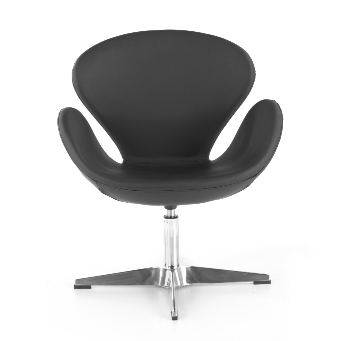 sillon para sala de espera negro club piel sintetica 3