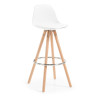 taburete de oficina blanco nordic taburete patas de madera piel sintetica 2