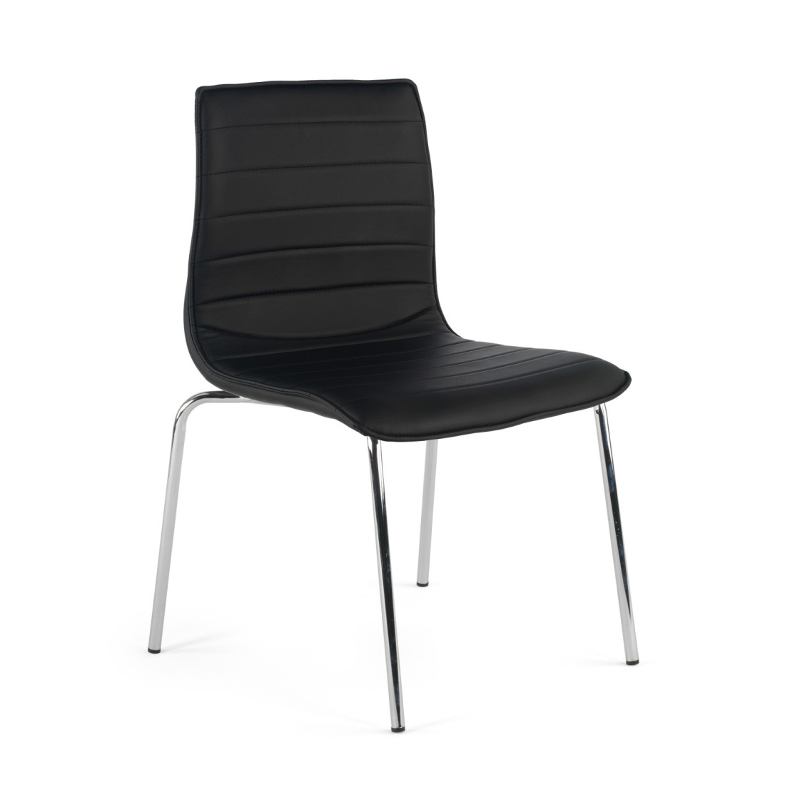 silla confidente negro cube 4 patas piel sintetica 1
