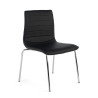 Silla confidente Cube 4 Patas estructura cromo ecopiel - NEGRO