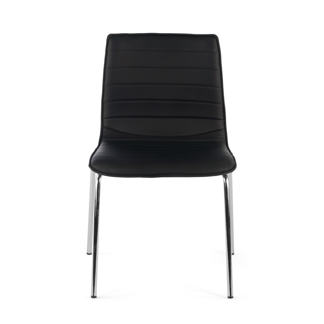 silla confidente negro cube 4 patas piel sintetica 2