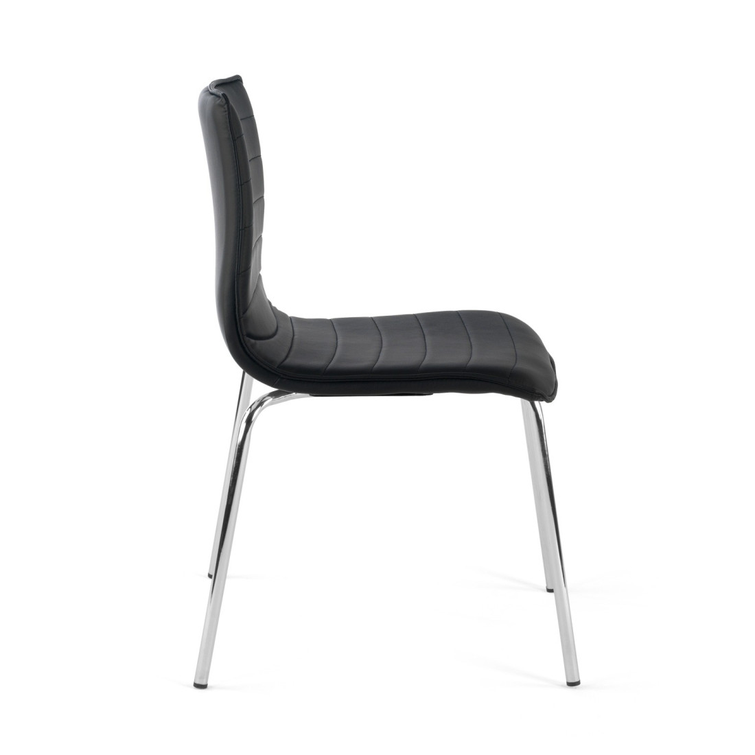 silla confidente negro cube 4 patas piel sintetica 6