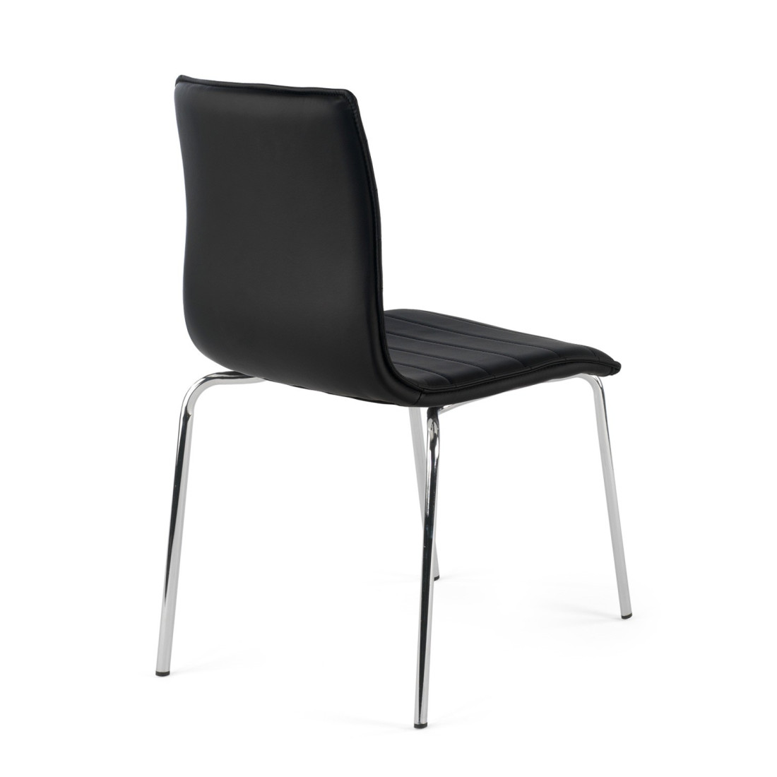 silla confidente negro cube 4 patas piel sintetica 5