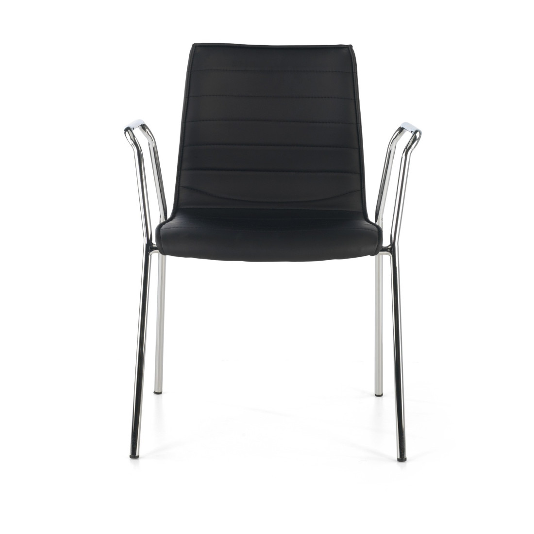 silla confidente negro cube con brazos piel sintetica 3