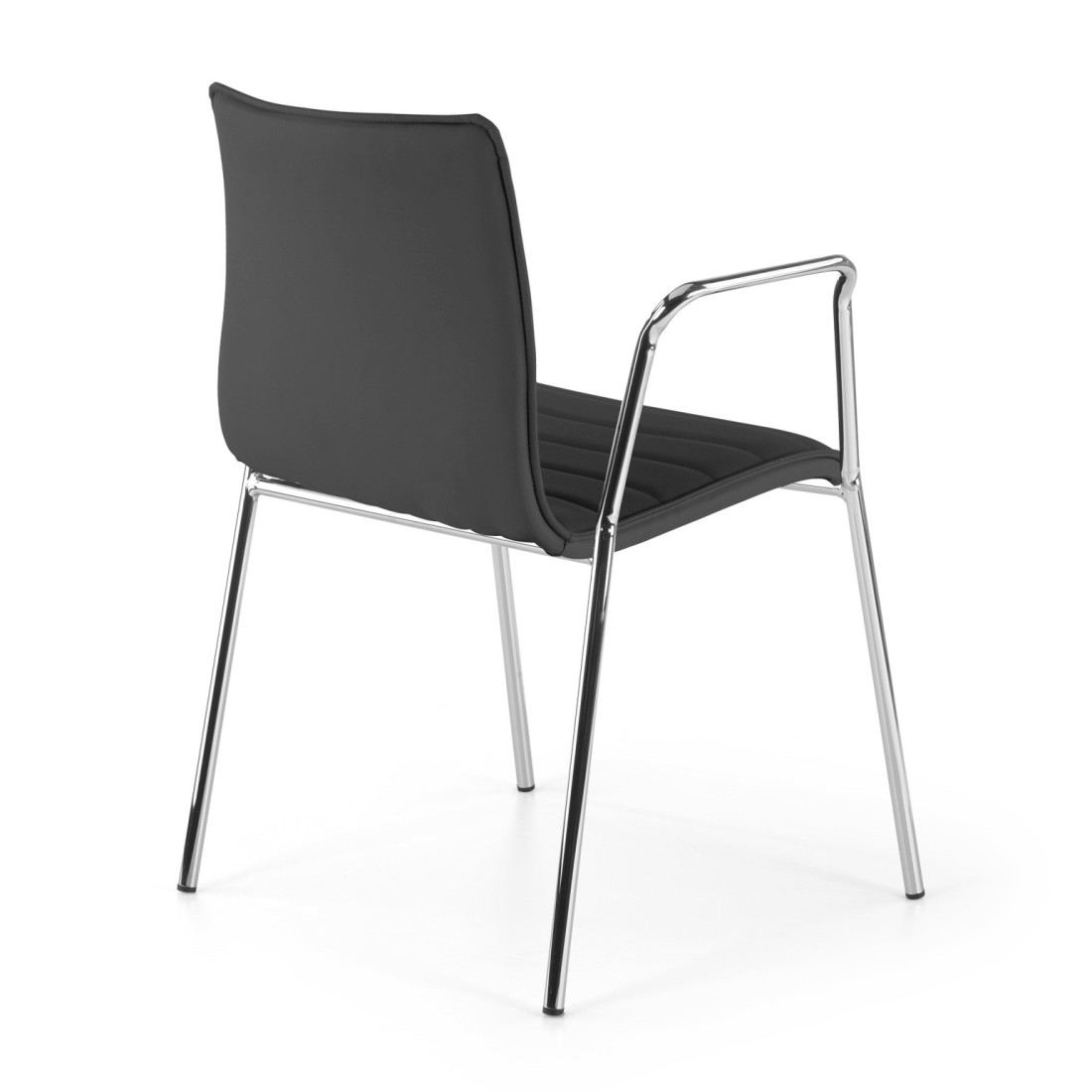 silla confidente negro cube con brazos piel sintetica 7