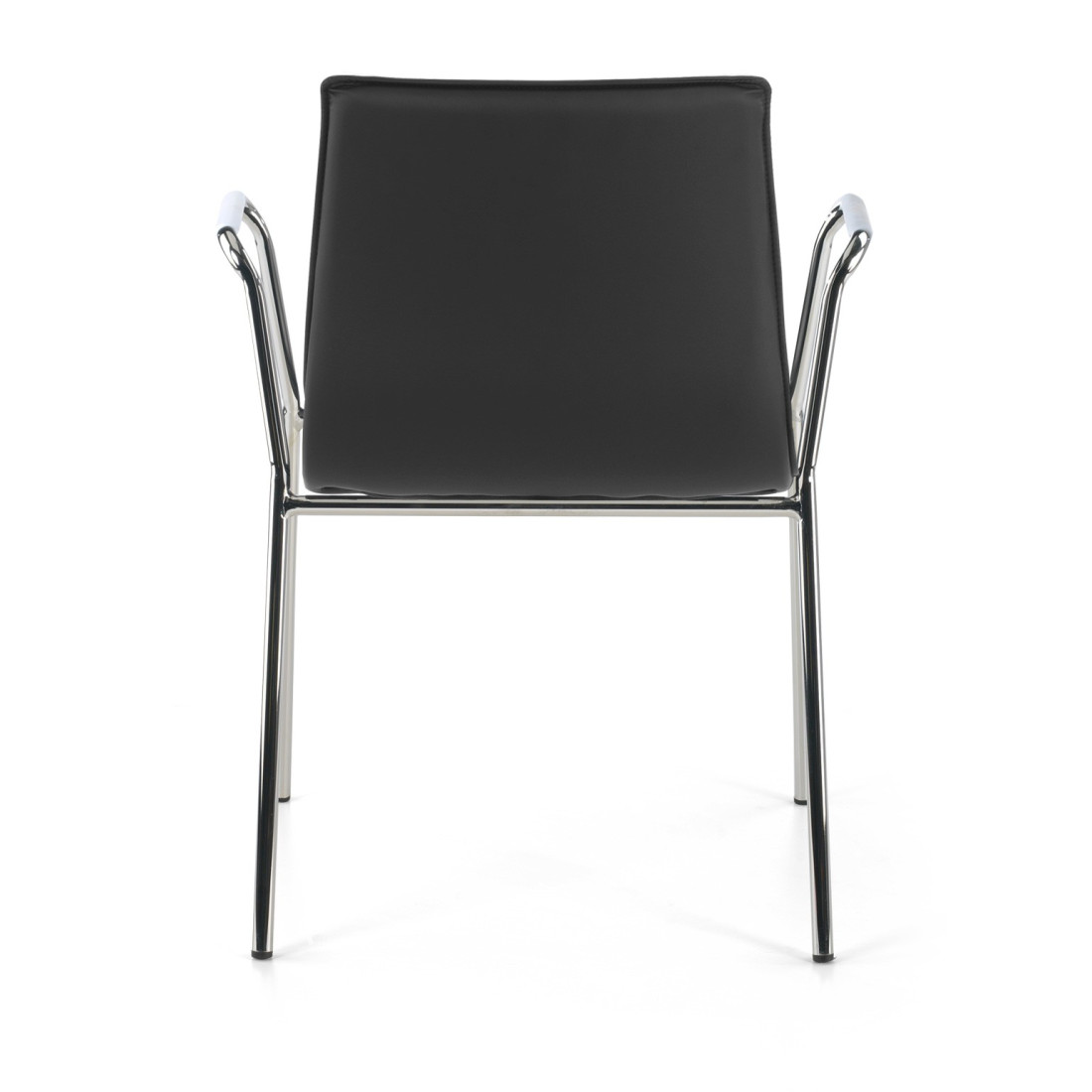silla confidente negro cube con brazos piel sintetica 4