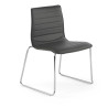 Silla confidente Cube 4 Patas con brazos estructura cromo ecopiel
