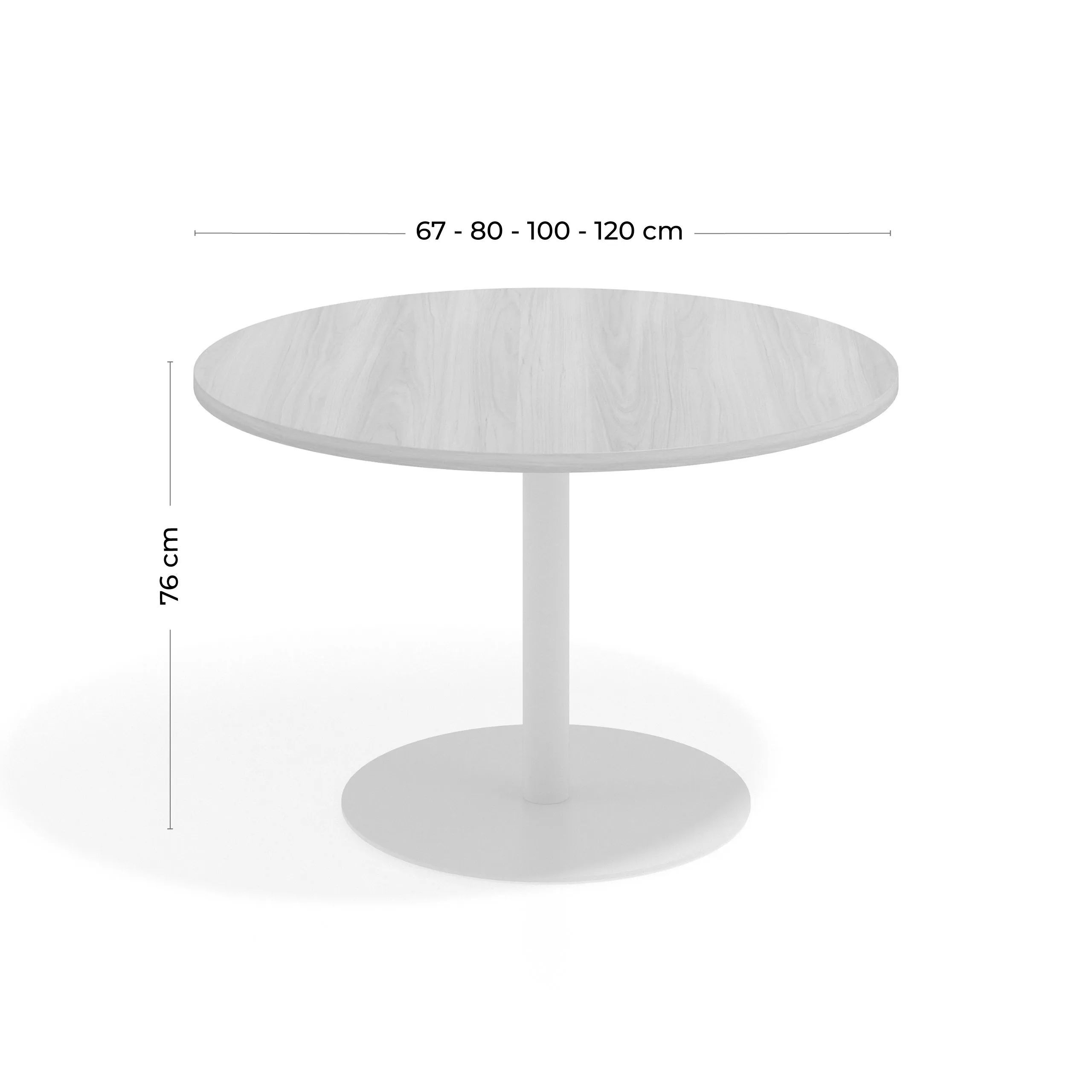 Mesa de Reuniones Redonda Atrium estructura cromada