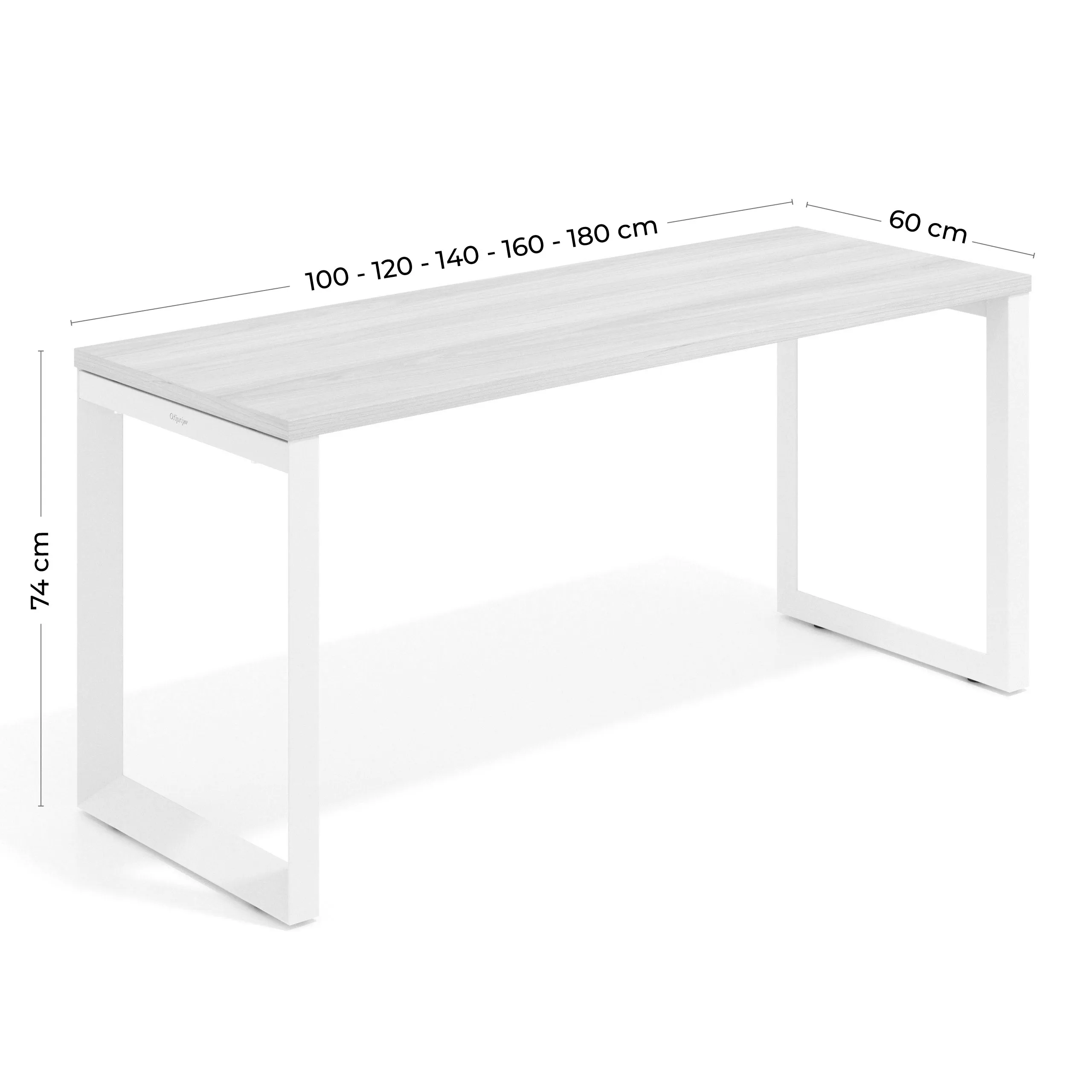 Mesa de escritorio pequeña Delta, fondo 60cm, estructura negra