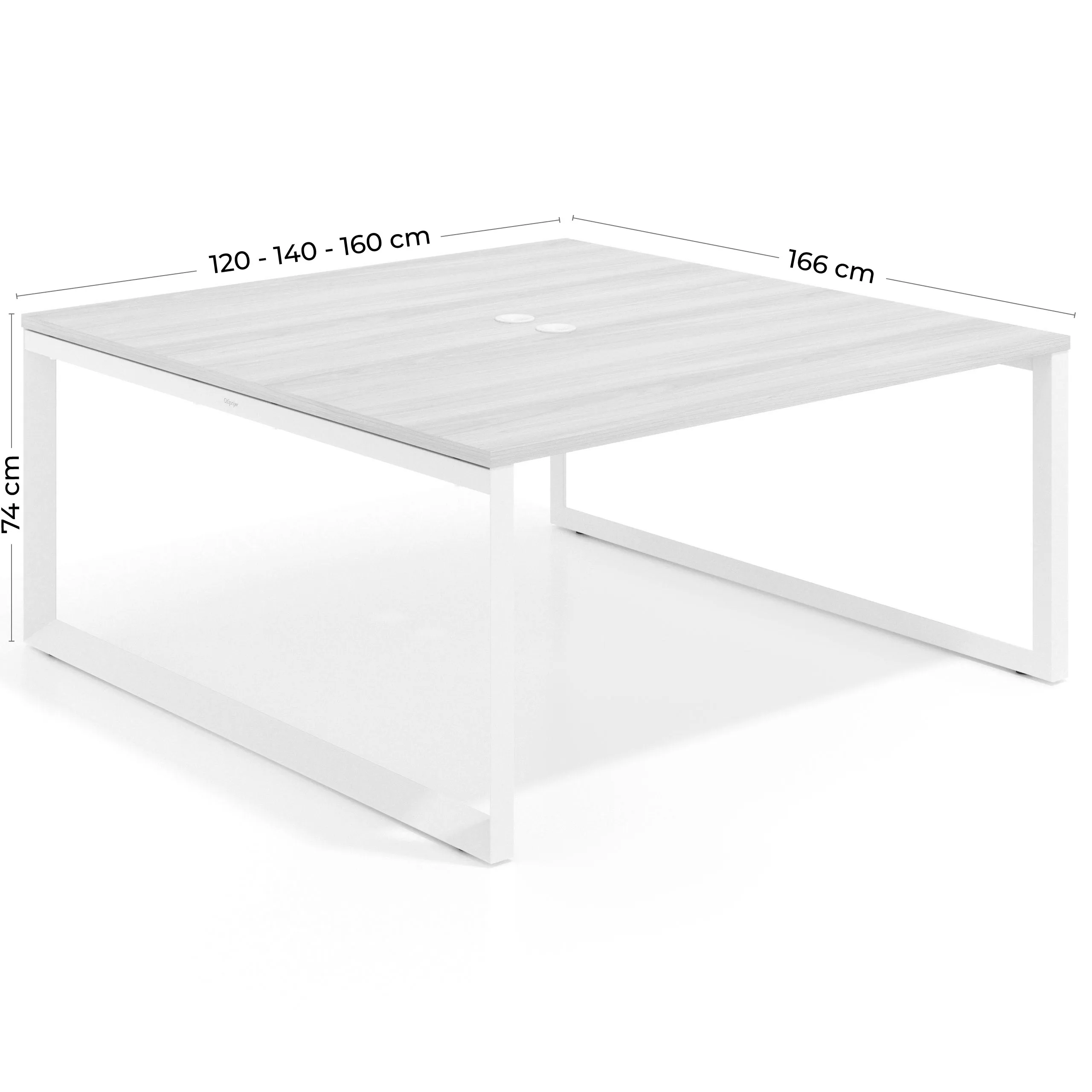 Mesa de juntas rectangular fondo 166 cm, estructura negra