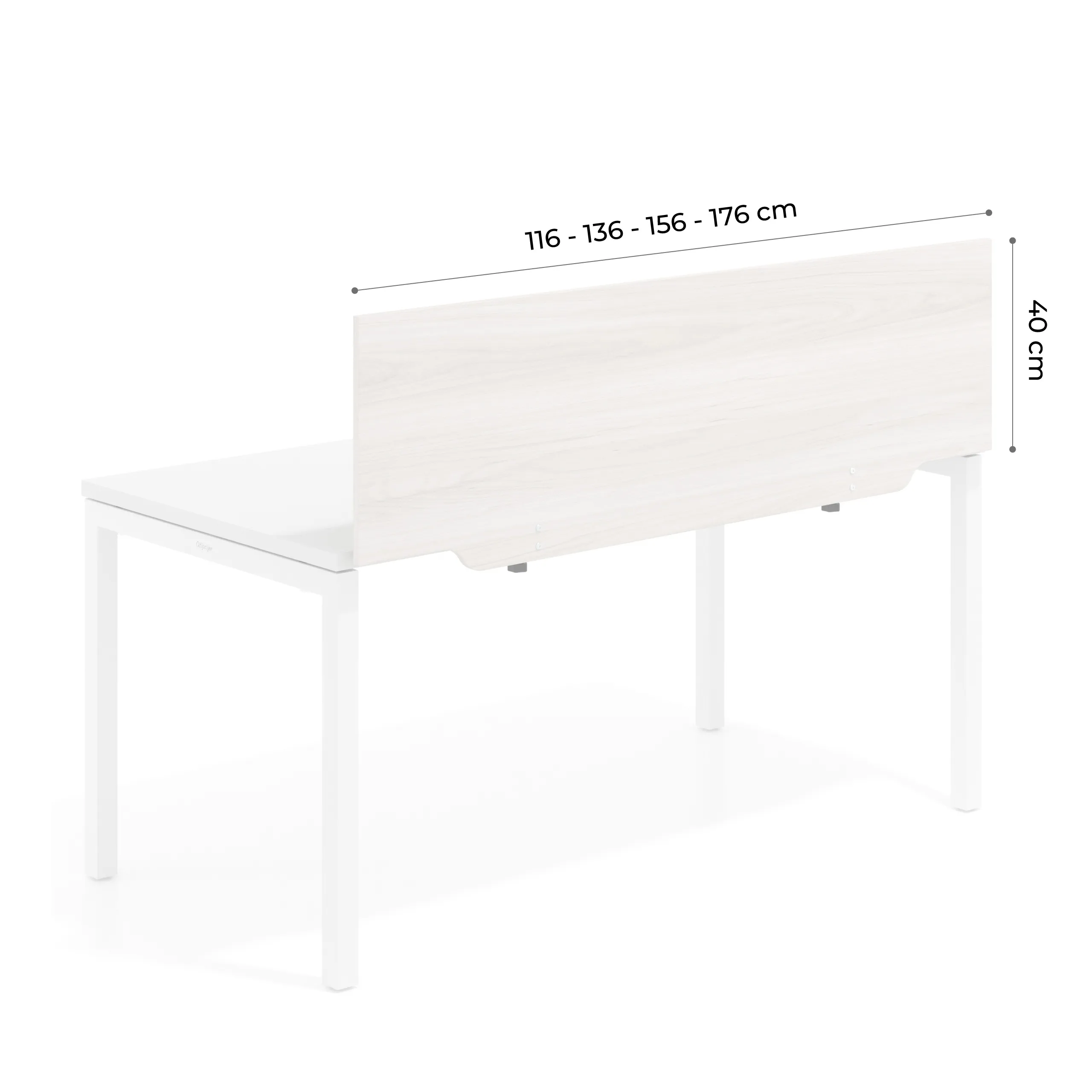 Separador mesa frontal Hover en melamina