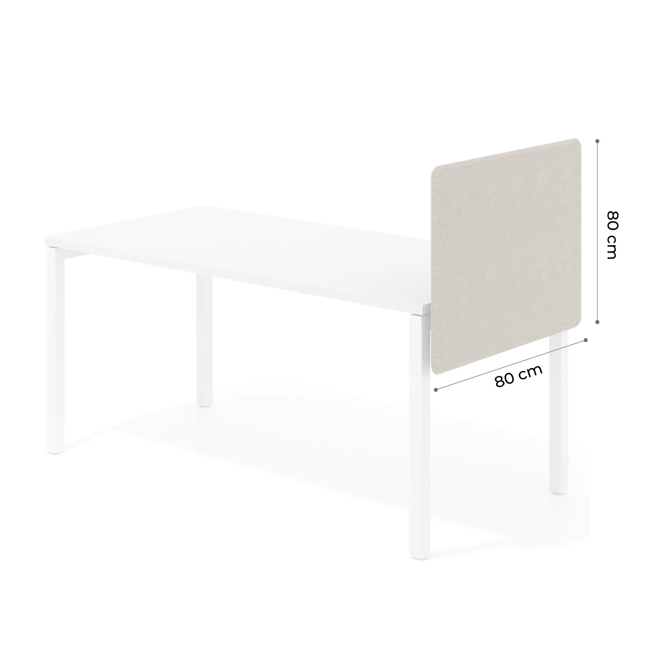 Separador para mesa individual lateral fijo tapizado PET