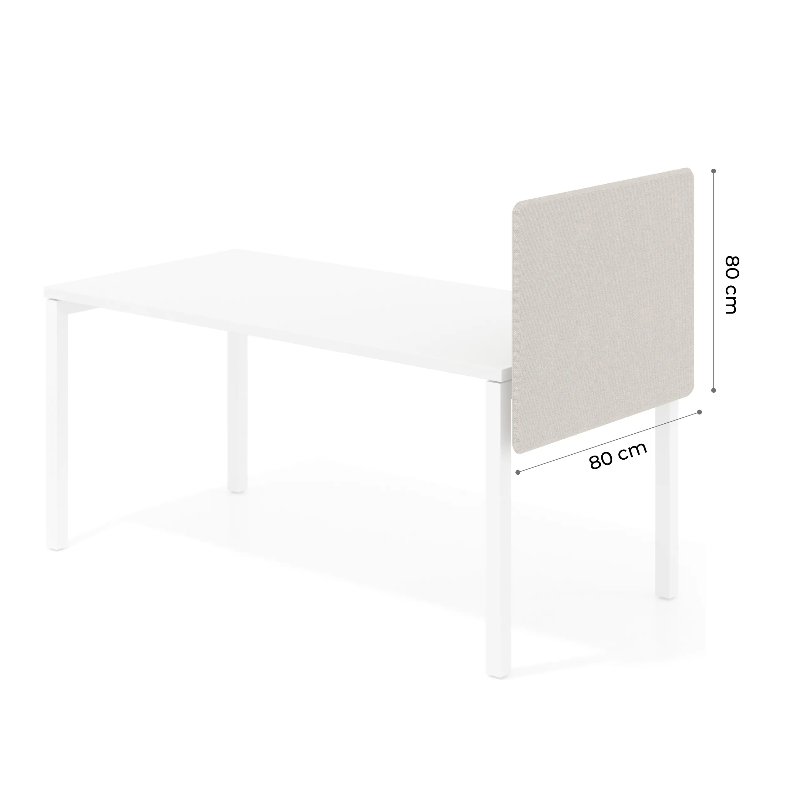 Separador para mesa individual lateral móvil tapizado PET