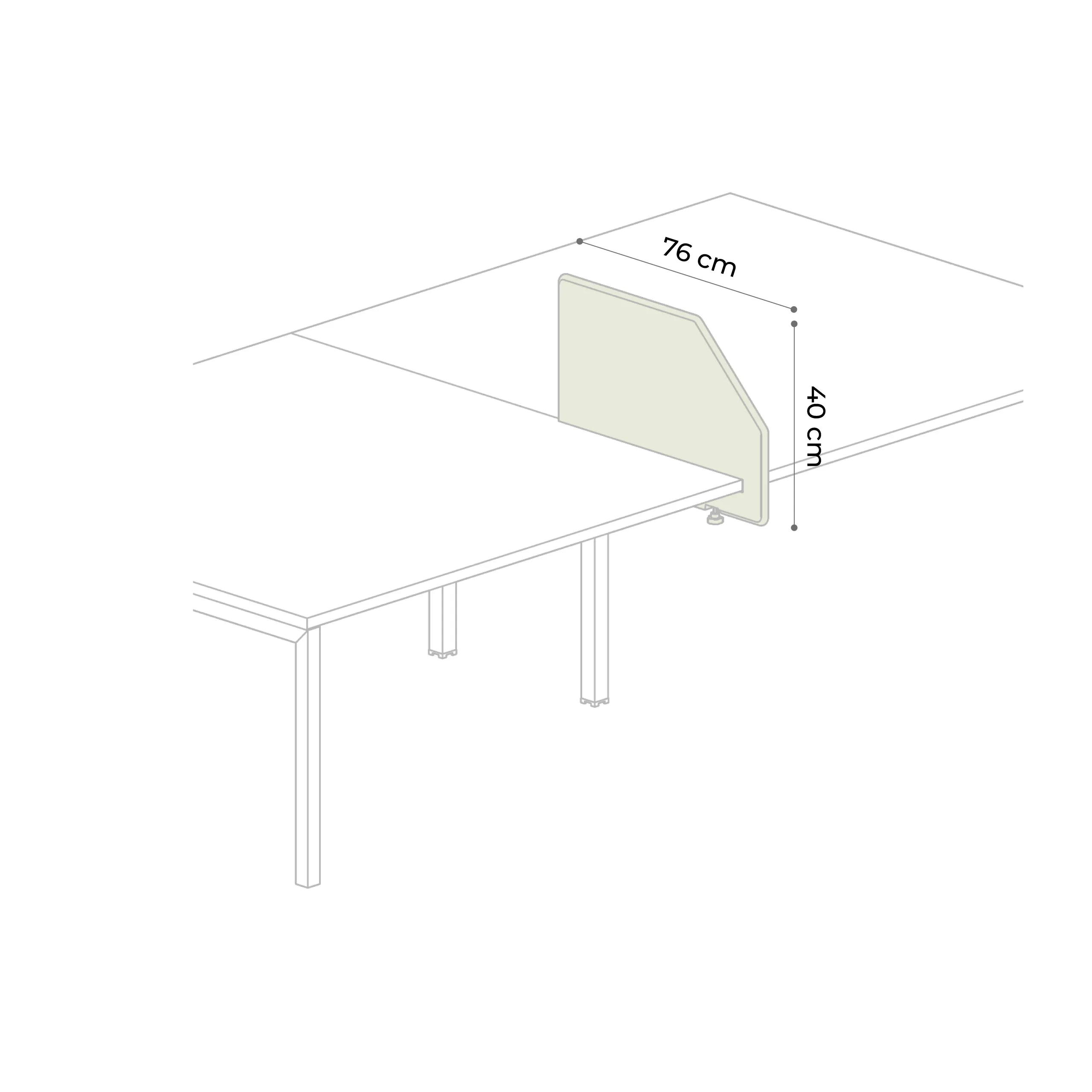 Divisor lateral intermedio mesa multipuesto Hover tapizado