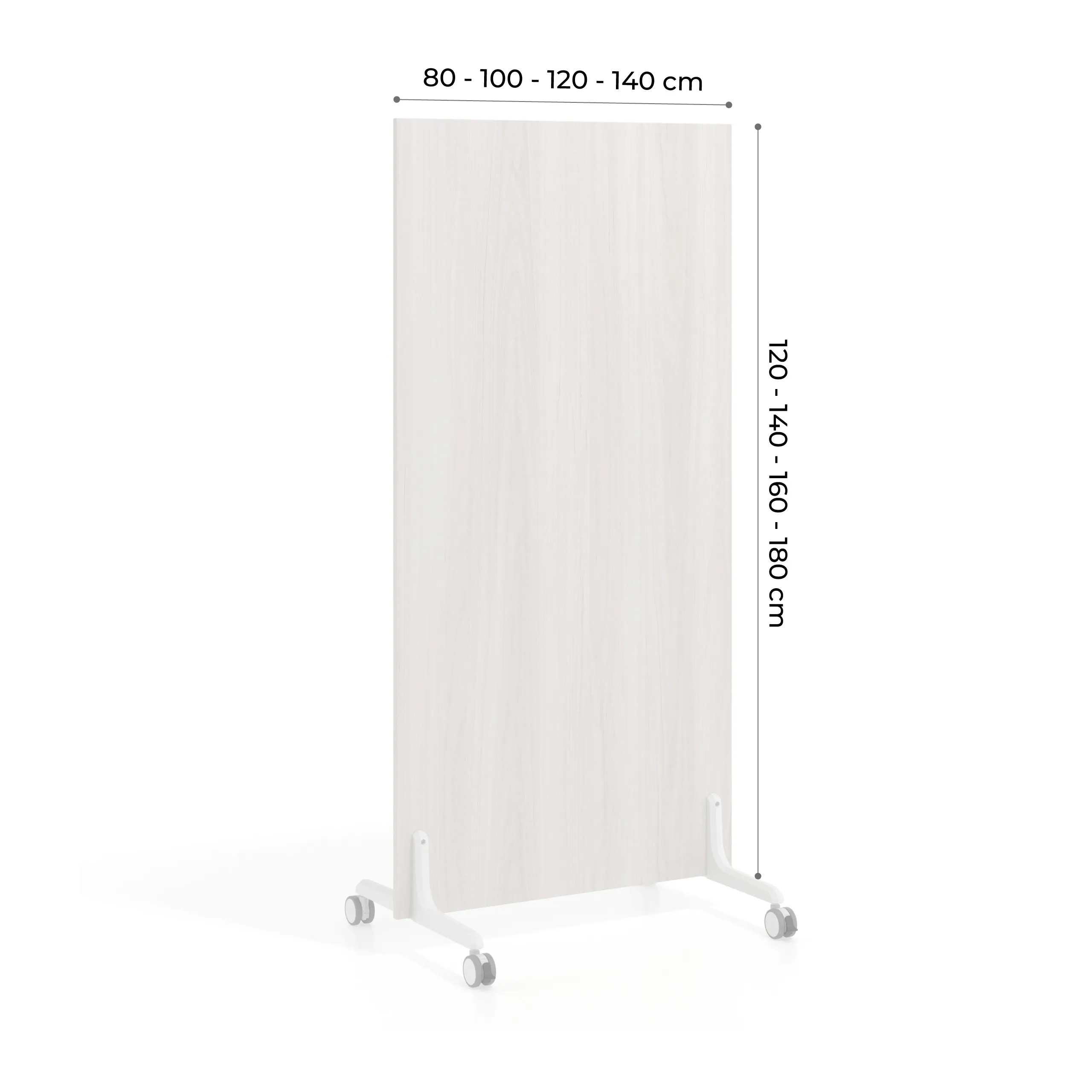 Biombo separador pared móvil Hover en melamina, posición vertical, ancho 100cm